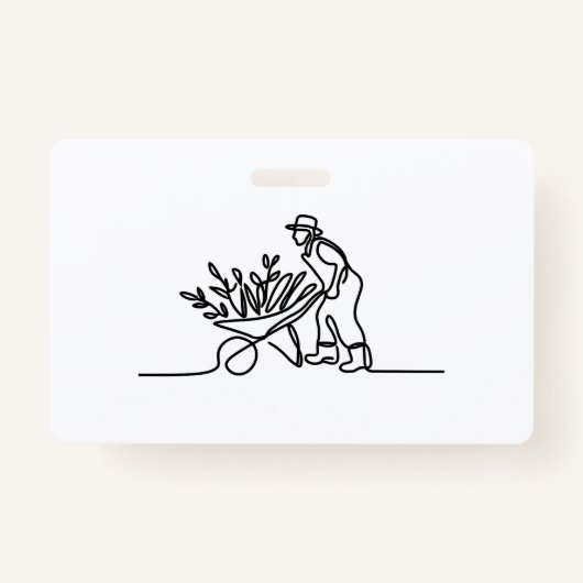 農家または庭師の線スケッチ バッジ (正面)