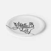 農家または庭師の線スケッチ ペーパープレート (アングル)