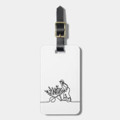 農家または庭師の線スケッチ ラゲッジタグ (正面縦)