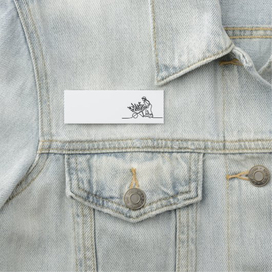 農家または庭師の線スケッチ 名札 (インサイチュ)