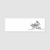 農家または庭師の線スケッチ 名札 (正面)