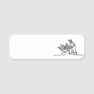 農家または庭師の線スケッチ 名札