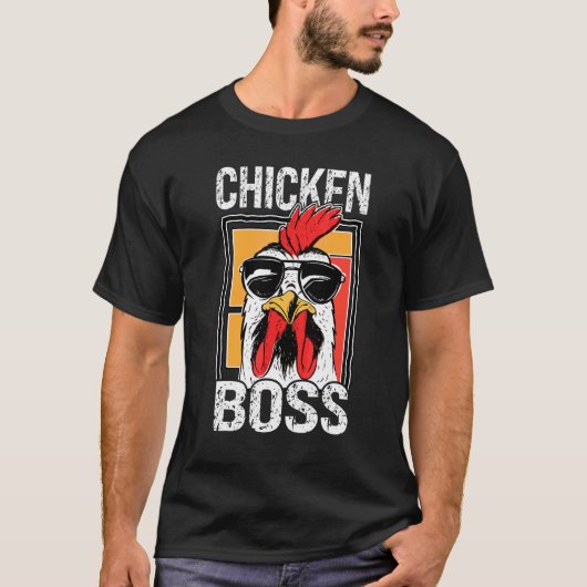 農家または農民のためのクールな雄鶏ボス Tシャツ (正面)