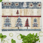 農家をテーマにしたクリスマスフロッシーの森 キッチンタオル (折り畳み)