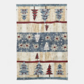 農家をテーマにしたクリスマスフロッシーの森 キッチンタオル (縦)