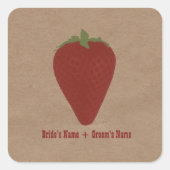 農家インスパイア市結婚のステッカー苺 スクエアシール (正面)