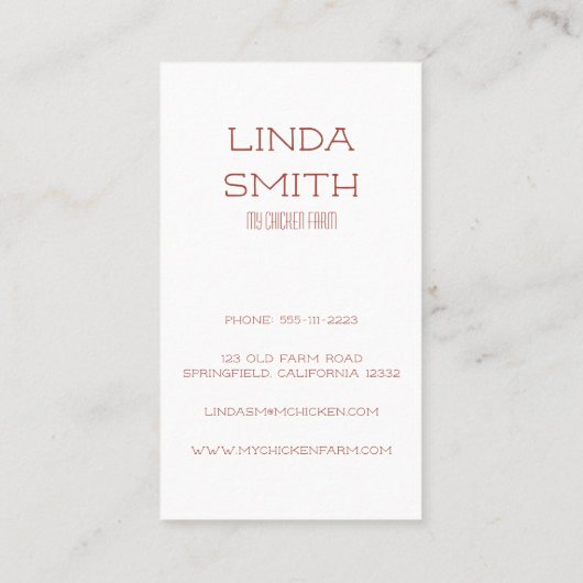 農家エッグサプライヤー水カラーヘンファーム 名刺 (裏面)