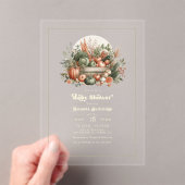 農家エレガント市場ベビーシャワー アクリル招待状 (インサイチュ (ポータブル))