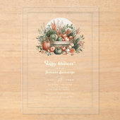 農家エレガント市場ベビーシャワー アクリル招待状 (正面)