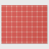 農家オレンジ色の赤い格子模様かわいいクリスマス ラッピングペーパー (フラット)