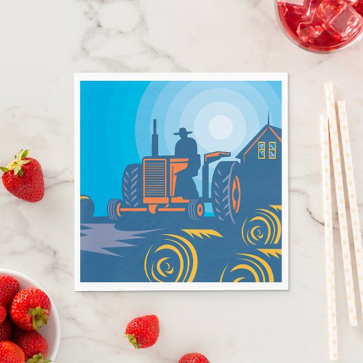 農家オンアトラクター スタンダードランチョンナプキン