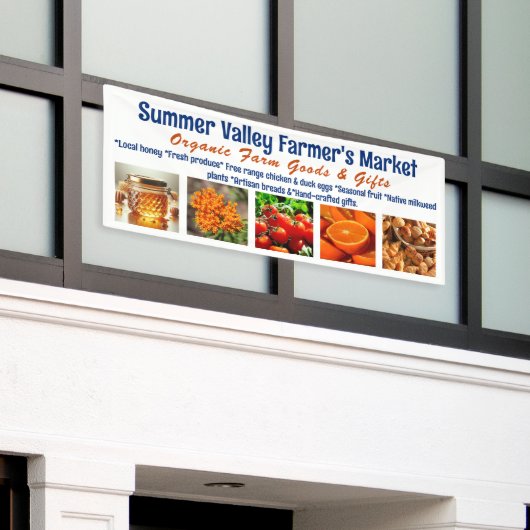 農家カスタム市場の写真広告のバナー 横断幕 (ビルの外側)