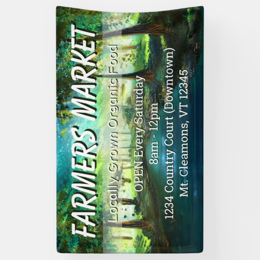 農家カスタム市場景観バナー 横断幕 (縦)