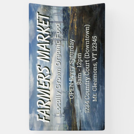 農家カスタム市場景観バナー 横断幕 (縦)