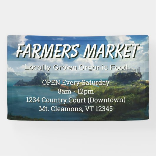 農家カスタム市場景観バナー 横断幕 (横)