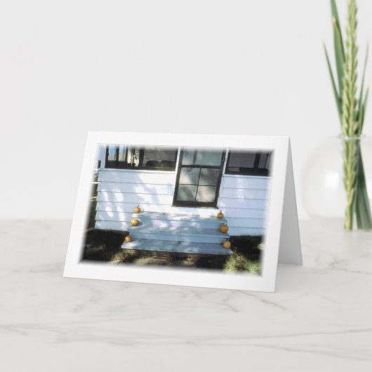 農家カボチャのグリーティングカー空白のド付きストープ カード (正面)