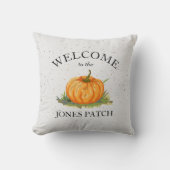 農家カボチャのパッチ署名へようこそ クッション (正面)