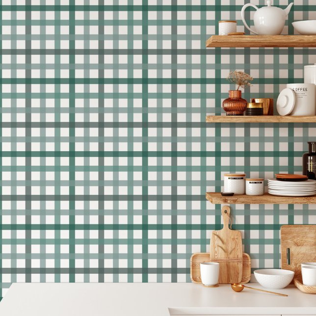 農家カラフルレトロヴィンテージ格子模様 壁紙 (In situ)