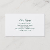 農家ガーデニングモダン造園ガーデナーベグ 名刺 (裏面)