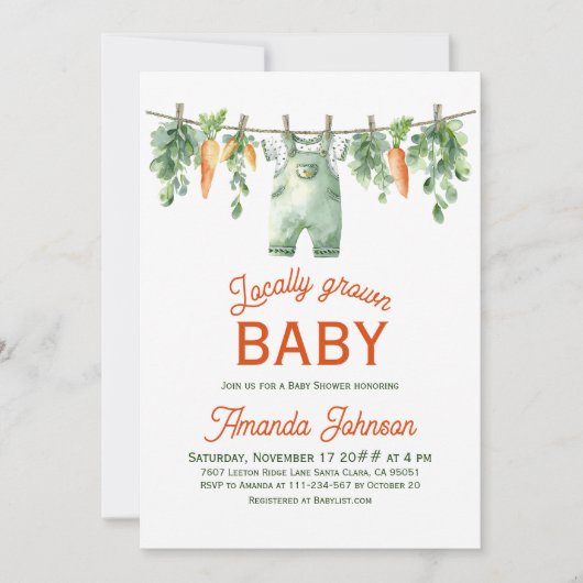 農家ガーデンクローザライン地元で栽培されたシャワー 招待状 (正面)