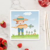 農家ガールと巨大なニンジン園芸家 スタンダードランチョンナプキン (インサイチュ)