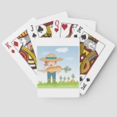 農家ガールと巨大なニンジン園芸家 トランプ (裏面)