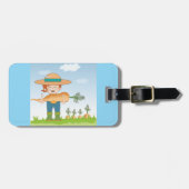 農家ガールと巨大なニンジン園芸家 ラゲッジタグ (正面横)