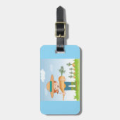 農家ガールと巨大なニンジン園芸家 ラゲッジタグ (正面縦)