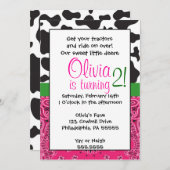 農家ガール刺激を受けた誕生日招待状 招待状 (正面/裏面)