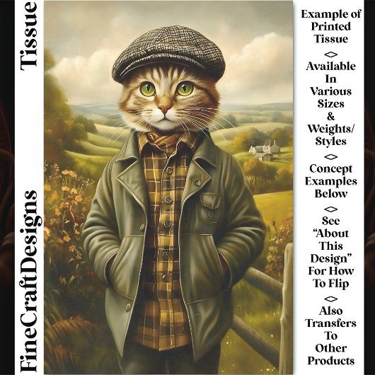 農家キャットポートレートイン風景CM1デコページ 薄葉紙