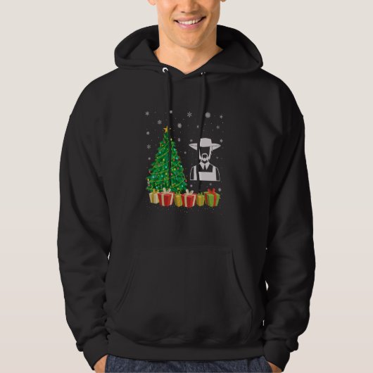 農家クリスマスツリー照明サンタハット農家クリスマス パーカ (正面)