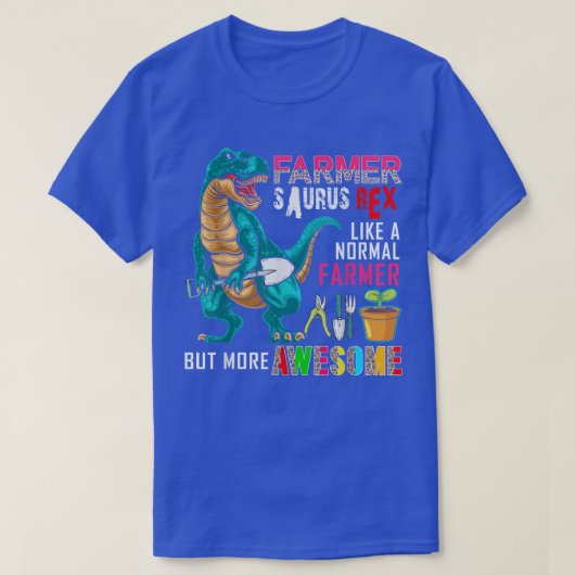 農家サウルスレアモア素晴らしおもしろい農家Tr Tシャツ (デザイン正面)