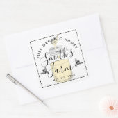 農家ショップ ハチミツ瓶ラベル - カスタム 小規模ビジネス スクエアシール (封筒)