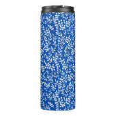 農家シンプルの花の模様オン青 タンブラー (裏面)