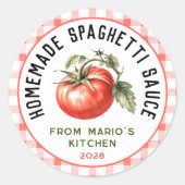 農家スタイルのパスタソース 保存瓶ラベル ラウンドシール (正面)