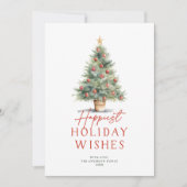 農家スタイル水彩クリスマスツリー+写真 シーズンカード (正面)