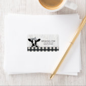 農家スタイル白黒格子牛木材ラベル ラベル (インサイチュ)