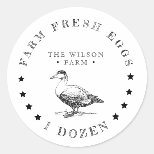 農家スター最高のズダックエッグカートンステッカー ラウンドシール (正面)