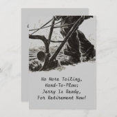 農家ズファームプラウ農業退職招待状 招待状 (正面/裏面)