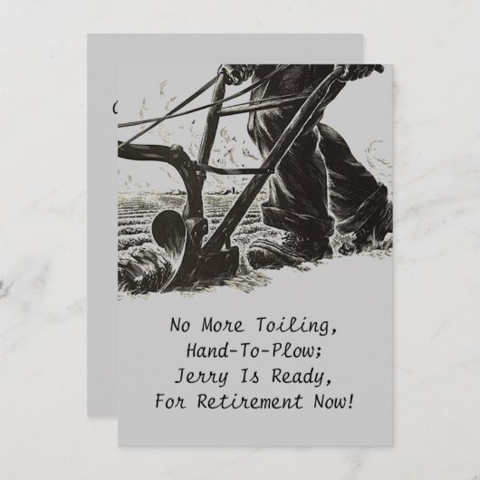 農家ズファームプラウ農業退職招待状 招待状 (正面/裏面)