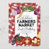 農家ズマーケット野菜フルーツファーム誕生日 招待状 (正面/裏面)