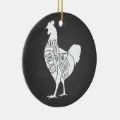 農家チキンバター肉カットアート小さいホルダー セラミックオーナメント (右)