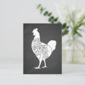 農家チキンバター肉カットアート小さいホルダー ポストカード (スタンド正面)