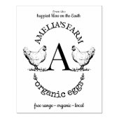 農家チキンヘンモノグラムエッグカートンスタンプ ラバースタンプ (インプリント)