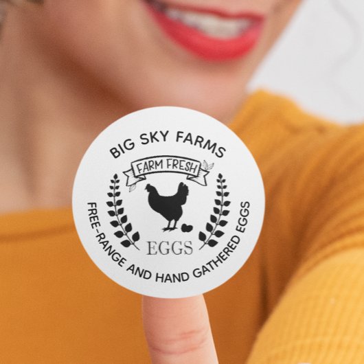 農家チキン水彩エッグエッグ ラウンドシール