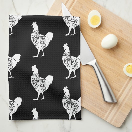 農家チキン肉屋の肉は芸術的な小さなホルダーを切る キッチンタオル (四つ折り)