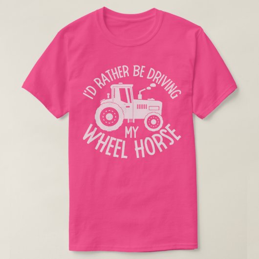 農家トラクおもしろいタ農業牧場Whe Tシャツ (デザイン正面)