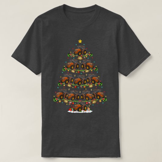 農家トラクタおもしろいマッチングサンタトラクタキリスト Tシャツ (デザイン正面)