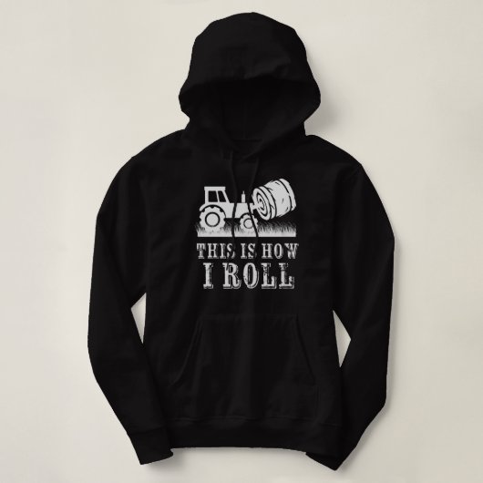 農家トラクターこれは私はファームヘイ転がバールの方法である パーカ (デザイン正面)