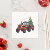 農家トラクタークリスマス照明トラクタークリスマス スタンダードカクテルナプキン (インサイチュ)